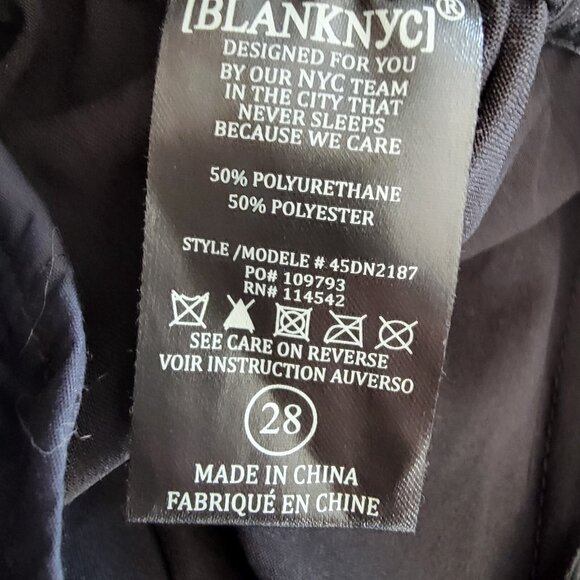 BlankNYC Joggers‎ Black Vegan Leather Jogger Pants Size 28 Fun Classic City - Picture 7 of 11